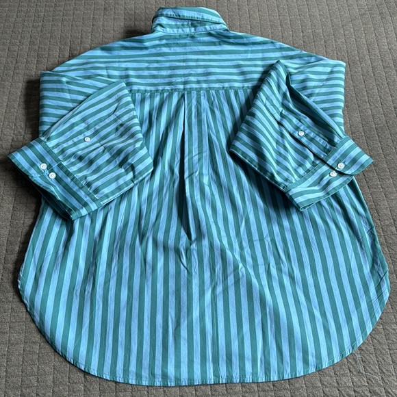 nwt madewell boxy button up shirt in stripe - Picture 4 of 10